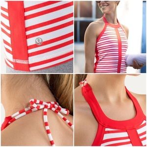 Lululemon candy stripe halter tank luon